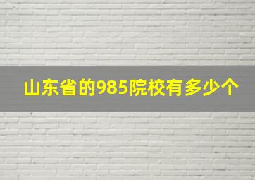 山东省的985院校有多少个