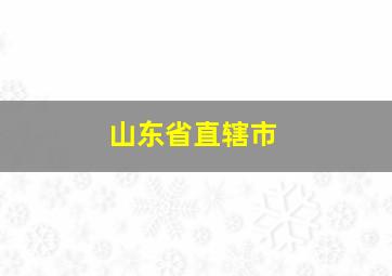 山东省直辖市