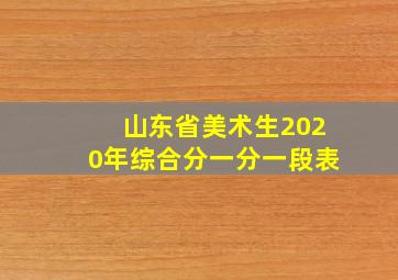 山东省美术生2020年综合分一分一段表