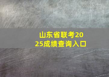 山东省联考2025成绩查询入口