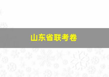 山东省联考卷