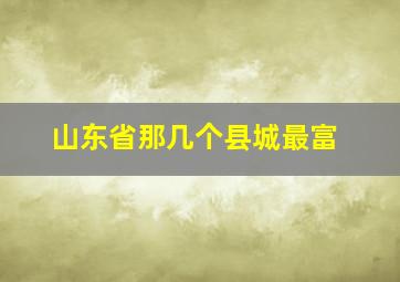 山东省那几个县城最富