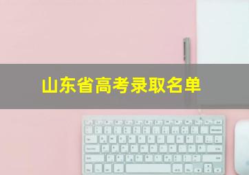 山东省高考录取名单