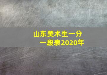 山东美术生一分一段表2020年