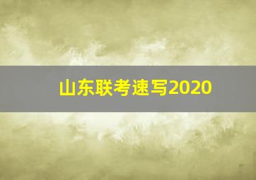 山东联考速写2020