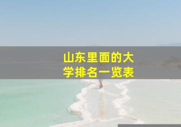 山东里面的大学排名一览表