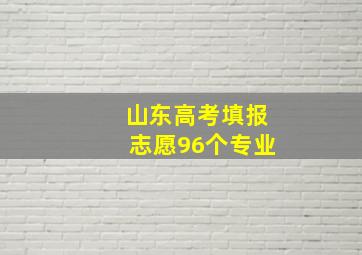 山东高考填报志愿96个专业