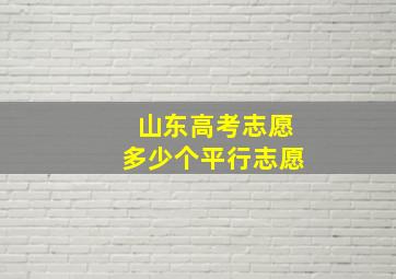 山东高考志愿多少个平行志愿