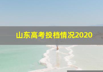 山东高考投档情况2020