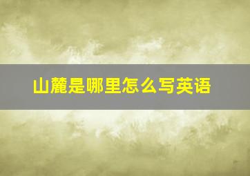 山麓是哪里怎么写英语