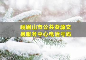 峨眉山市公共资源交易服务中心电话号码