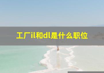 工厂il和dl是什么职位