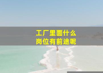 工厂里面什么岗位有前途呢