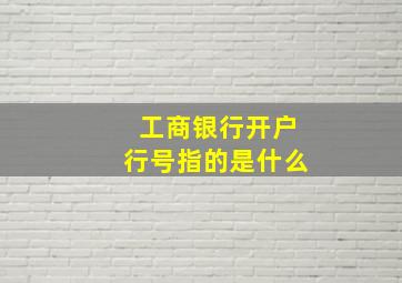 工商银行开户行号指的是什么