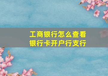 工商银行怎么查看银行卡开户行支行