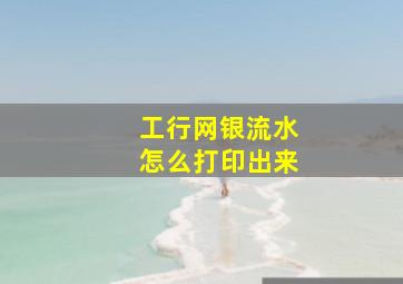 工行网银流水怎么打印出来