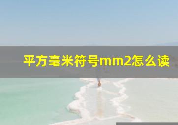 平方毫米符号mm2怎么读