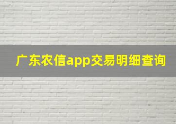 广东农信app交易明细查询