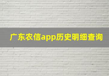 广东农信app历史明细查询