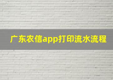 广东农信app打印流水流程