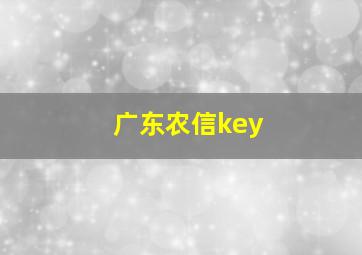 广东农信key