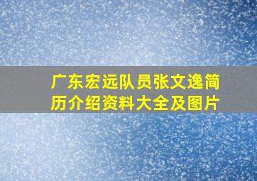 广东宏远队员张文逸简历介绍资料大全及图片