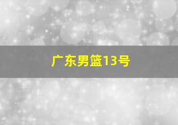 广东男篮13号