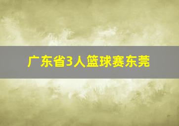 广东省3人篮球赛东莞