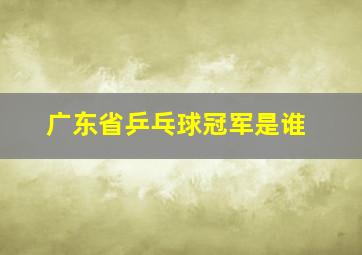 广东省乒乓球冠军是谁