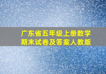 广东省五年级上册数学期末试卷及答案人教版