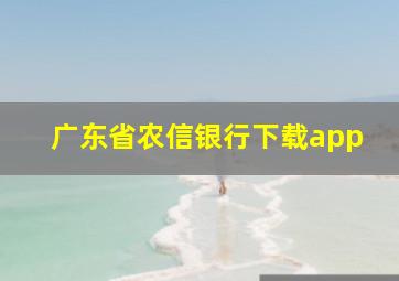 广东省农信银行下载app