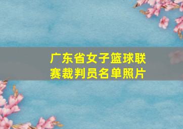 广东省女子篮球联赛裁判员名单照片