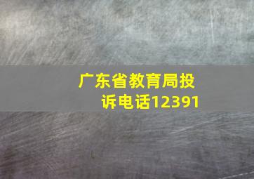 广东省教育局投诉电话12391