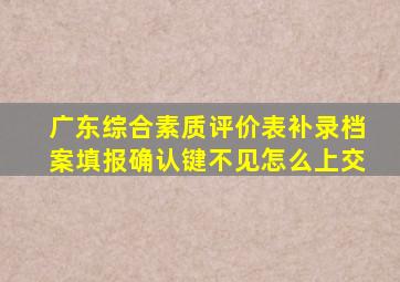 广东综合素质评价表补录档案填报确认键不见怎么上交