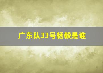 广东队33号杨毅是谁