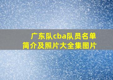 广东队cba队员名单简介及照片大全集图片