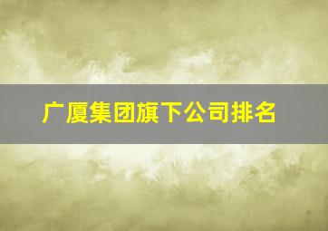 广厦集团旗下公司排名