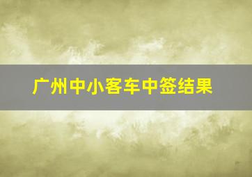 广州中小客车中签结果