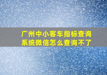 广州中小客车指标查询系统微信怎么查询不了