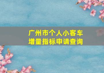 广州市个人小客车增量指标申请查询