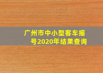 广州市中小型客车摇号2020年结果查询