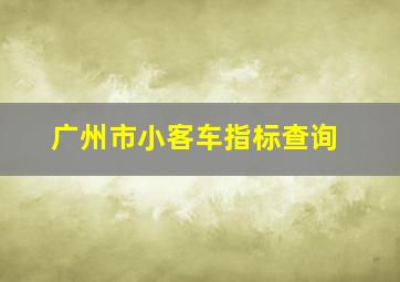 广州市小客车指标查询