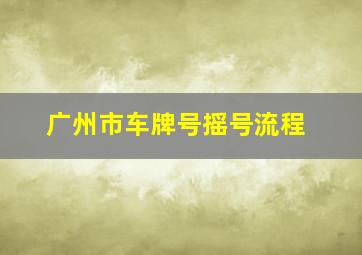 广州市车牌号摇号流程