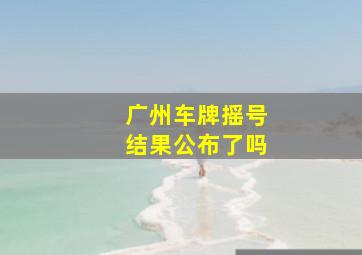 广州车牌摇号结果公布了吗