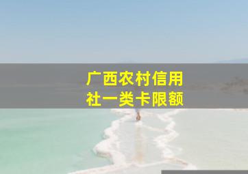 广西农村信用社一类卡限额