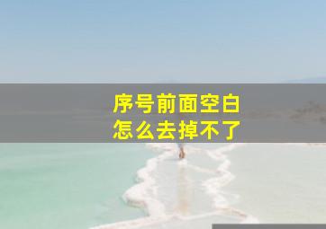 序号前面空白怎么去掉不了