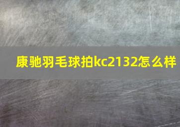 康驰羽毛球拍kc2132怎么样