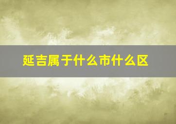 延吉属于什么市什么区