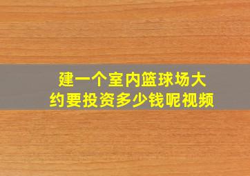 建一个室内篮球场大约要投资多少钱呢视频