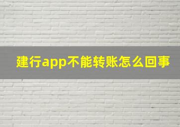 建行app不能转账怎么回事